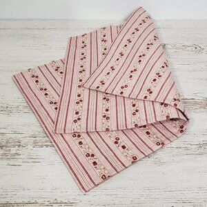 Foreston Trends Red Pink Floral Striped Pair of Cotton Placemats 17.5 X 12.5